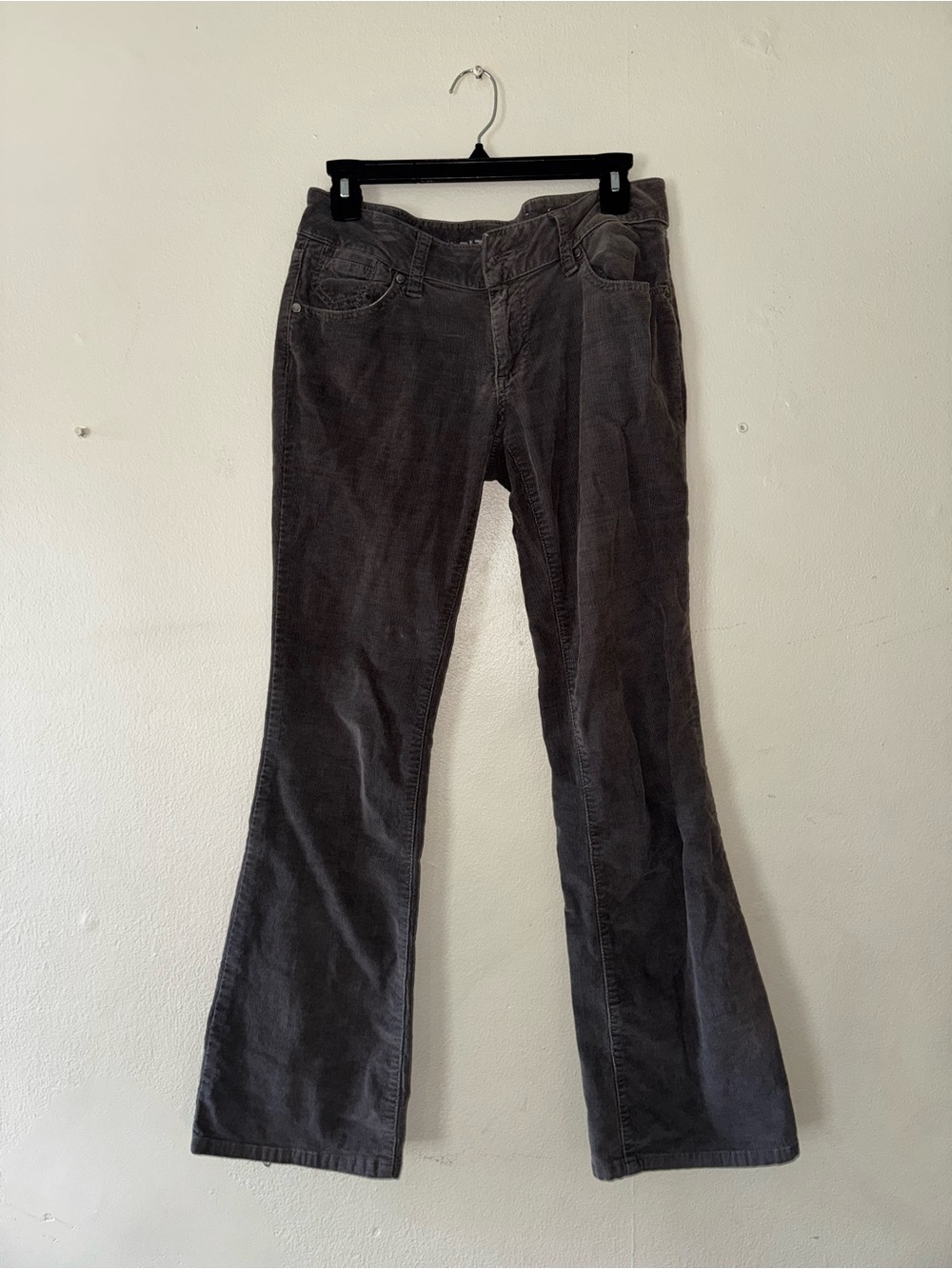 Arizona Jean Company Women's Gray Corduroy Flared Jeans